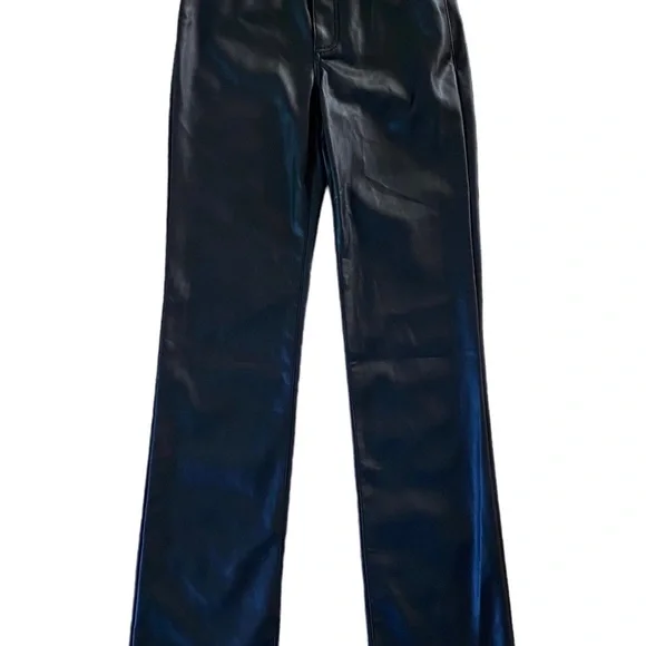 Staud Chisel Faux Leather Straight Leg 5 Pocket Pants NWT, Size 2 (XS) - Picture 5 of 6